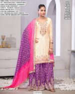 Functions Wear Premium And Finest Chinon Sharara Suit With Mirror And Zari Work