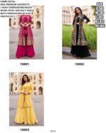 Party Wear Georgette Shrug Style Three Piece Indo-Western Dresses For Women