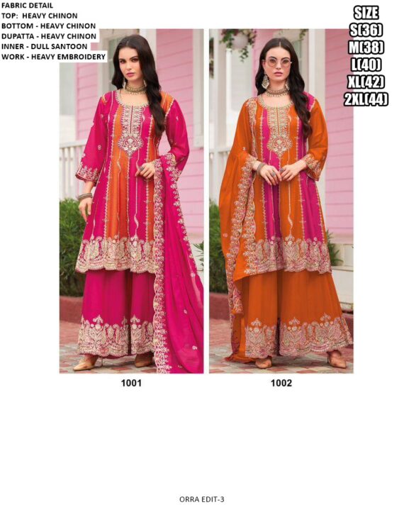 Ethnic Wear New Catalogue Orra Edit-3 Designer Heavy Chinon Upcoming Festival Special Salwar Suits
