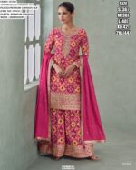 Presenting Latest Collections Of : - Lovely Embroidery Designer Premium Chinon Silk Plazo Dresses