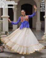 Navratri Lehenga Choli - Attractive Gota Patti Lace Kora Cotton Lehenga With Bandhani Printed Top