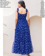 Faux Georgette Printed Resort-Wear Floor-Length Readymade Gown [With Attached Sleeves Fabric]