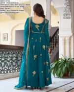 Buy New Anarkali Faux Georgette Birds Designer Wedding Wear Gown With Dupatta