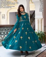 Buy New Anarkali Faux Georgette Birds Designer Wedding Wear Gown With Dupatta
