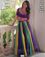 Attractive Colour Combination Roman Silk Navratri Wear Lehenga Choli