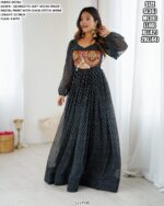 Make A Graceful Statement In This Navratri 2025 With Our Newly Launched Black Georgette Gown