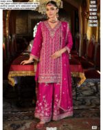 Three Piece Wedding And Festive Wear Heavy Chinon Embroidered Suits