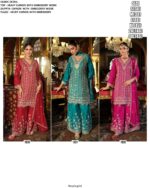 Three Piece Wedding And Festive Wear Heavy Chinon Embroidered Suits
