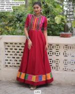 Navratri Special Beautiful Multi-Colour Thread Work Gowns In Roman Silk
