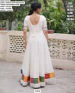 Navratri Special Beautiful Multi-Colour Thread Work Gowns In Roman Silk