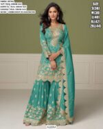 Real Simar Silk Wedding Functions Wear Readymade Gharara Suits (Three Pieces Catalogue)