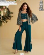 Party Wear Silk Georgette Readymade Trendy Western Three Piece Dresses (Latest Catalogue)