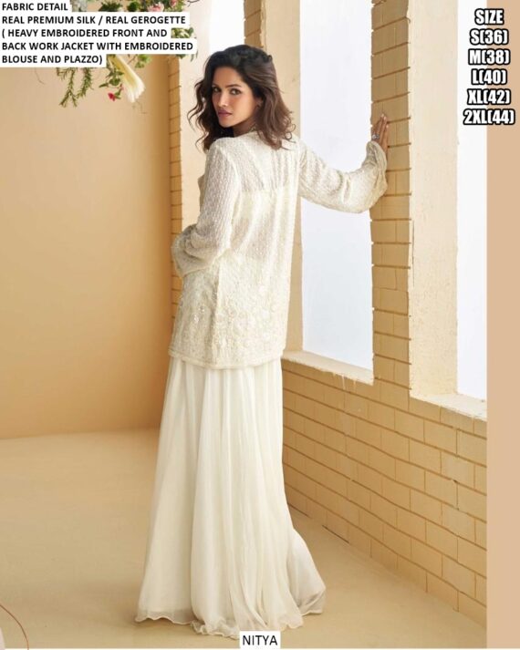 Party Wear Silk Georgette Readymade Trendy Western Three Piece Dresses (Latest Catalogue)