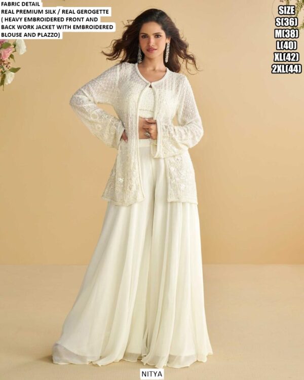 Party Wear Silk Georgette Readymade Trendy Western Three Piece Dresses (Latest Catalogue)