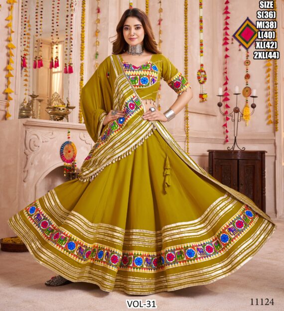 Celebrate The Spirit Of Navratri In Full Colour With Multi-Coloured Viscose Cotton Lehenga Choli