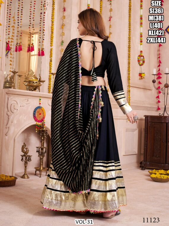 Celebrate The Spirit Of Navratri In Full Colour With Multi-Coloured Viscose Cotton Lehenga Choli