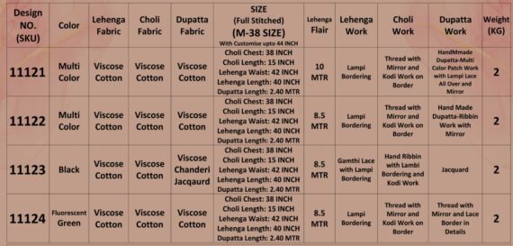 Celebrate The Spirit Of Navratri In Full Colour With Multi-Coloured Viscose Cotton Lehenga Choli