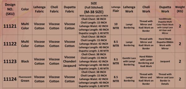 Celebrate The Spirit Of Navratri In Full Colour With Multi-Coloured Viscose Cotton Lehenga Choli