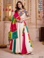 Celebrate The Spirit Of Navratri In Full Colour With Multi-Coloured Viscose Cotton Lehenga Choli