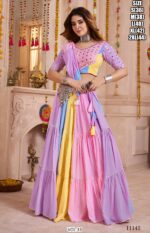 Multi Viscose Cotton Navratri Lehenga Choli With Kutchi Patch Work And All Over Mirror