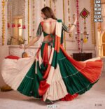 Multi Viscose Cotton Navratri Lehenga Choli With Kutchi Patch Work And All Over Mirror