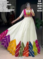 Navratri Wear Multi-Colour Patch Work With Lace Touch Up Rayon Ghaghra Choli