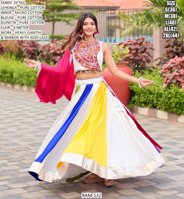 Give Yourself Quintessential Look In Navratri By Wearing This Gamthi Work Lehenga Choli