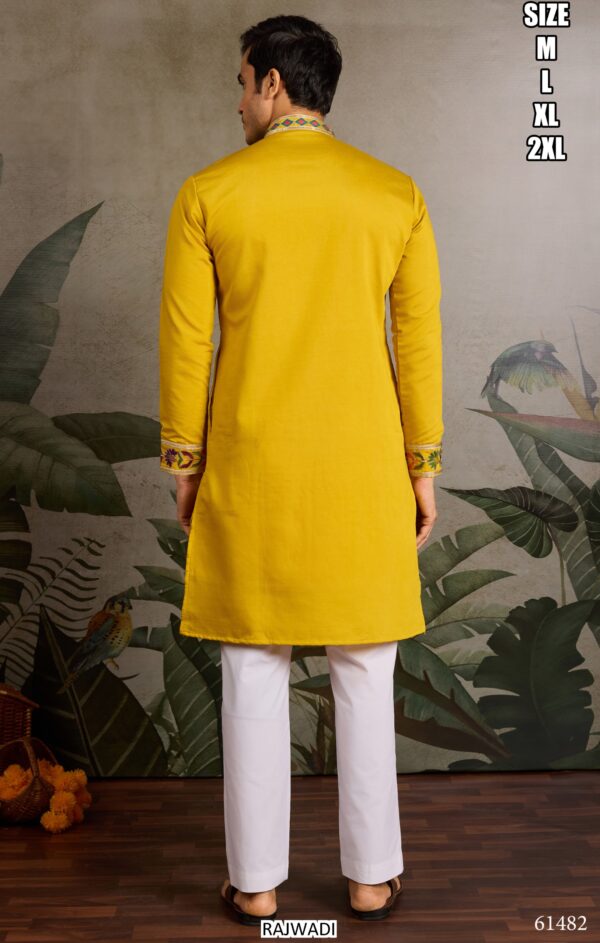 Functions Wear Men's Embroidery Designer Readymade Only Kurtas In Viscose Silk