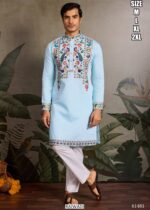 Functions Wear Men's Embroidery Designer Readymade Only Kurtas In Viscose Silk