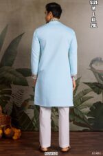 Functions Wear Men's Embroidery Designer Readymade Only Kurtas In Viscose Silk