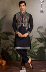 Functions Wear Men's Embroidery Designer Readymade Only Kurtas In Viscose Silk