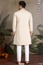 Functions Wear Men's Embroidery Designer Readymade Only Kurtas In Viscose Silk