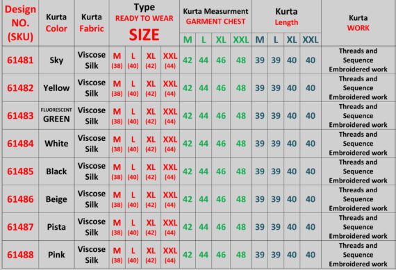 Functions Wear Men's Embroidery Designer Readymade Only Kurtas In Viscose Silk