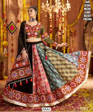 Glow This Navratri In A Multicolour Thread Embroidered Viscose Rayon Lehenga Set