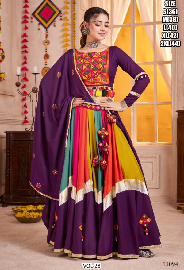 The Multi-Colour Viscose Cotton Gamthi Chaniya Choli For Garba Nights