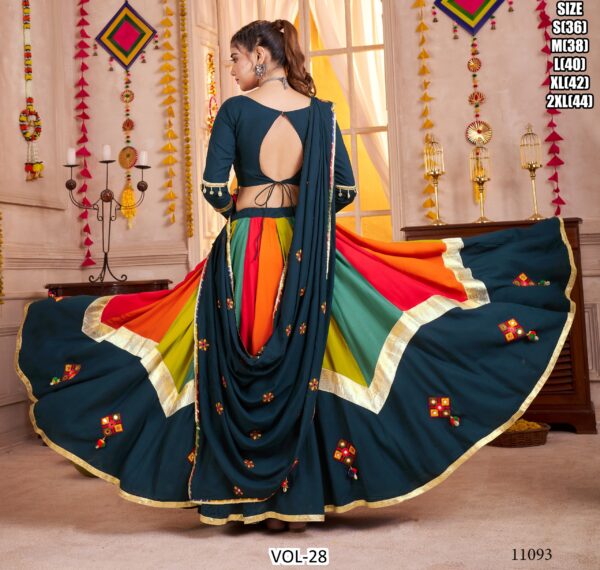 The Multi-Colour Viscose Cotton Gamthi Chaniya Choli For Garba Nights