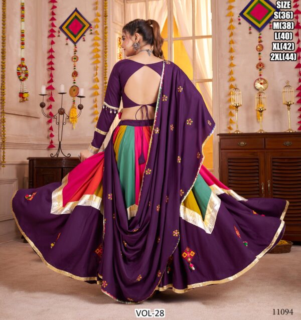 The Multi-Colour Viscose Cotton Gamthi Chaniya Choli For Garba Nights