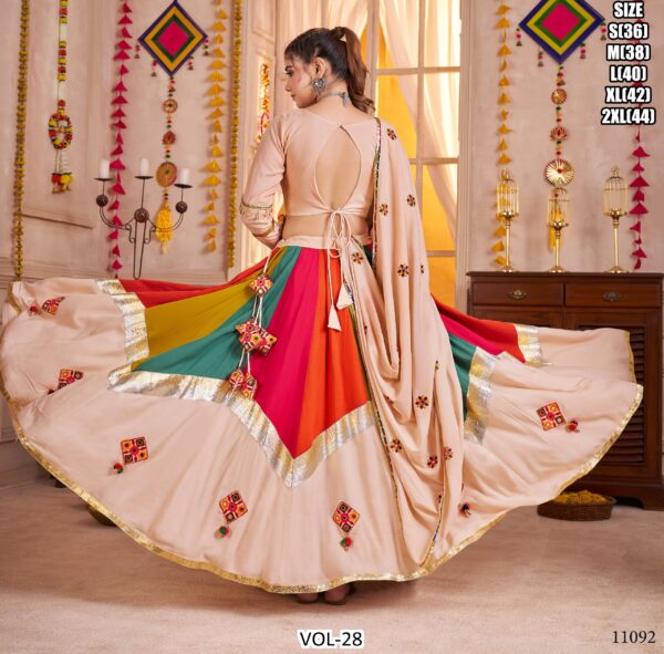 The Multi-Colour Viscose Cotton Gamthi Chaniya Choli For Garba Nights