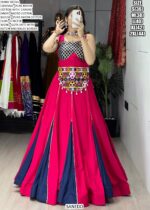 Pure Rayon Cotton Dual Tone Gamthi Patch Work Navratri Special Lehenga Choli (Ready To Wear)