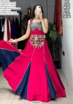 Pure Rayon Cotton Dual Tone Gamthi Patch Work Navratri Special Lehenga Choli (Ready To Wear)