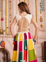 Multi Viscose Cotton Navratri Lehenga Choli With Kutchi Patch Work And All Over Mirror