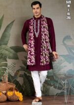 Festival Men’s Wear Pure Viscose Zari Weaving Kurta And Dupatta Collection