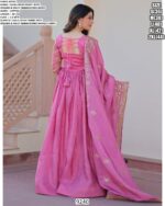 Indian Festive Wear Gown In Gold Crush With Sequins And Multi Embroidery Work