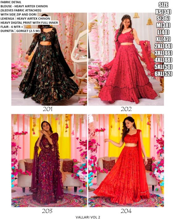 Introducing This Stunning Three-Piece Heavy Digital Printed Lehenga Choli (Sets Of 4 Beautiful Designs)