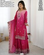 Glorious Embroidered Festive Wear Chinon Ombre Printed Salwar Kameez (Plazo Suit)