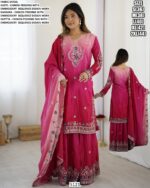 Glorious Embroidered Festive Wear Chinon Ombre Printed Salwar Kameez (Plazo Suit)