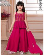 Baby Girl's Wear Ethnic Style Function Wear Plazo Suits In Amazing Six Colours!