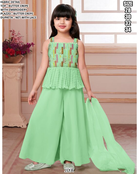 Baby Girl's Wear Ethnic Style Function Wear Plazo Suits In Amazing Six Colours!