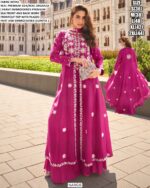 Heavy Embroidered Designer Readymade Silk Organza Party Wear Women's Suits