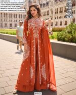 Heavy Embroidered Designer Readymade Silk Organza Party Wear Women's Suits